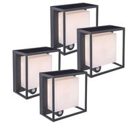 Lutec Curtis Solar LED Outdoor Wall Light PIR Sensor IP54 - Aluminium Frame
