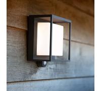 Lutec Curtis Solar LED Outdoor Wall Light with PIR Sensor - Dark Grey