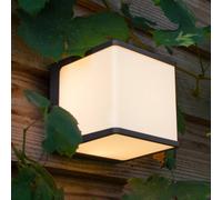LUTEC Doblo LED outdoor wall light, cube, 15 cm, 3,000 K