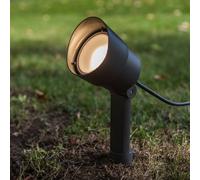 LUTEC EXPLORER LED ground spike light, dark grey, Ø 9 cm, IP54