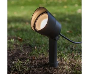 LUTEC EXPLORER LED ground spike light, dark grey, Ø 9 cm, IP54