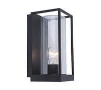 Lutec Flair Half Lantern Outdoor Wall Light - Matt Black