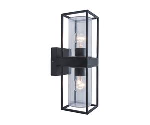 Lutec Flair Outdoor Up & Down Wall Light - Matt Black