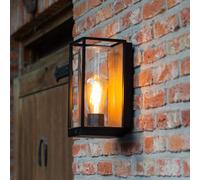 LUTEC FLAIR outdoor wall light, black, height 26 cm, metal, IP44, E27