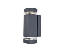 LUTEC Focus Outdoor Wall Lights Dusk to Dawn,GU10 Socket (Bulb Not Included), IP65 Waterproof Mains Powered Exterior Wall Lamp, Dark Grey