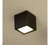 LUTEC GEMINI LED outdoor ceiling light, dark grey, 9 x 9 cm, IP65