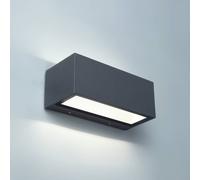 LUTEC GEMINI LED outdoor wall lamp, dark grey, 22 cm, IP54, up/down