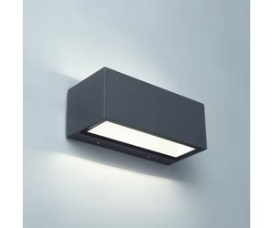 LUTEC GEMINI LED outdoor wall lamp, dark grey, 22 cm, IP54, up/down