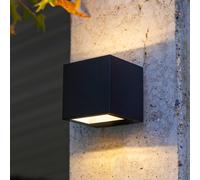 LUTEC Gemini LED outdoor wall lamp matt black W 8.8 cm