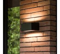 LUTEC GEMINI LED outdoor wall light, black, 14 cm, IP54, up/down