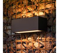 LUTEC GEMINI LED outdoor wall light, black, 22 cm, IP54, up/down