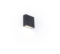 LUTEC Gemini LED Outdoor Wall Light, Modern Outdoor Lamp Made of Aluminium in Black, Square Wall Lamp with Light Effect, IP54 Weatherproof Wall Lamp, Downlight