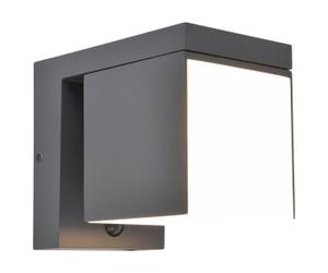 Lutec IP54 Prima Solar Hybrid Integrated LED PIR Wall Light - Dark Grey