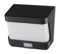 Lutec IP54 Try Solar Integrated LED PIR Wall Light - Black