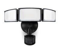 LUTEC LED Security Lights Motion Sensor Light Outdoor, 3-Head Motion Detected Flood Light, 5000K Daylight, IP54 Water Resistant, Dusk to Dawn for Garage, Yard, Porch (Black)