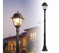 LUTEC LED Solar Post Lights 2M Tall Outdoor Vintage Street Lights 200 Lumens 2700K…