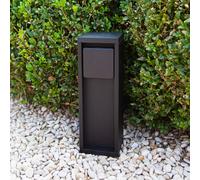 LUTEC MAINS power point column, black, height 24 cm, IP54, max. 3500 W