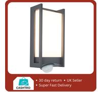 LUTEC Qubo 13W LED Outdoor Wall Light, Motion Sensor, 800lm, 3000K, Anthracite [EEK: A++]