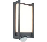 Lutec 5193002118 QUBO 13W IP54 LED Outdoor Wall Light with PIR 3000K - Dark Grey