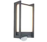Lutec IP54 Qubo PIR Integrated LED Wall Light - Grey