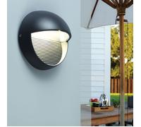 Lutec Radius Round LED Outdoor Wall Light - Grey