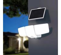 Lutec Solar Hybrid Security Led Flood Light 2500 Lumens Motion Sensor Triple-Head Outdoor Light With Adjustable Solar Panel