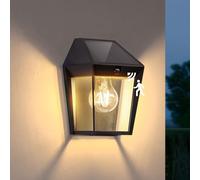 LUTEC Solar Wall Lights, Outdoor Lanterns with 3 Modes, Dusk to Dawn Motion Sensor LED Sconces, Waterproof Front Door, Patio, Garage and Porch Lights - 1 Pack