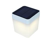 LUTEC Table-Cube P9080 WH Including Solar Panel Plastic White 10.5 x 10.5 x 12.5 cm