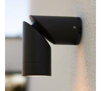 LUTEC TUBON outdoor wall lamp, dark grey, Ø 6 cm, metal, IP54, GU10