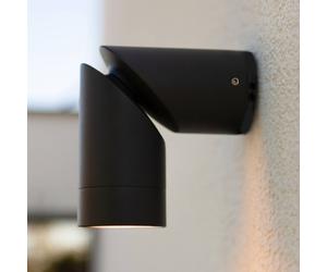 LUTEC TUBON outdoor wall lamp, dark grey, Ø 6 cm, metal, IP54, GU10