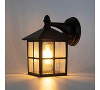 LUTEC Vintage Outdoor Wall Lights Black Wall Mount Lantern Light Waterproof Aluminium Rustic Garden Decorative Lamp for Porch Balcony Patio and Garage