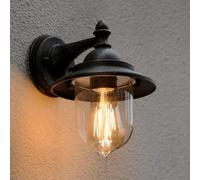 LUTEC Vintage Wall Light Black Rust Finish Outdoor Wall Lights, Aluminium Classical Outside Lights Mains Powered for Deck Brushed Black Silver (E27 Bulb)