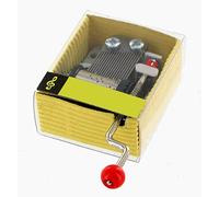 Lutèce Créations Hand-cranked music box/musical box made of cardboard with transparent window and 18-note musical mechanism - Bella Ciao (traditional)