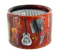 Lutèce Créations Round hand-cranked musical box/music box made of reinforced cardboard with 18-note musical mechanism - Amélie Poulain's waltz - Amélie from Montmartre (Yann Tiersen)