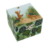 Lutèce Créations Wooden musical jewellery box/music box for jewels with dancing leopard, mirror, drawer and 18-note wind up musical mechanism - Sleeping Beauty (P. I. Tchaikovsky)