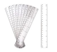 LUTER 10 Pack Clear Plastic Ruler 20cm/8inch Straight Transparent Plastic Ruler Kit Measuring Tool for Student School Office