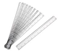 LUTER 10 Pieces Plastic Ruler with Inches and Metric Straight Ruler Transparent Ruler Measuring Tool for School, Office,Home (30 cm,12 Inches)