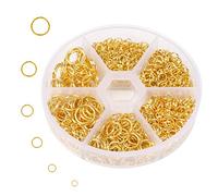 LUTER 1000pcs Gold Metal Open Jump Rings for Jewellery Making Findings Necklace Repair (4mm 5mm 6mm 7mm 8mm 10mm) (E01198)