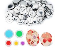 LUTER 100pcs Button Covers, Cover Button Kit with 5 Different Sized Buttons and Tools for Make Your Own Buttons and DIY Fabric Covered Buttons, Silver (KBA28136)