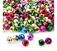 Luter 100pcs Christmas Jingle Bells, 0.5 Inch Small Multicolor Bells for Wreath Jewelry Making Home Decoration (7 Colors)