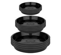 LUTER 12 Pcs Plant Saucer, 4.5/7/9 Inch Plastic Plants Trays, Round Garden Plant Saucer, Flower Pot Drip Trays for Outdoor and Indoor Plants (Black)