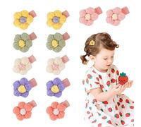 Luter 12-Piece Plush Flower Hairpins - Cute Girls Hair Clips