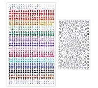 Luter 1250pcs Face Stickers, Face Jewel Stickers Sheet Self-Adhesive Glitter Diamond Rhinestones for Makeup Nail Gem for Eye Belly Arm Body Festival Decoration Party (1 Colorful, 1 Colorful Pearl)