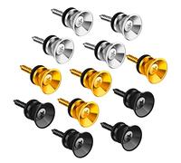 LUTER 12PCS 0.5x1.0 inch Guitar Strap Buttons and Locks Set, Strong Metal Guitar Strap End Pins with Screws and Rubber Blocks for Bass Ukulele Acoustic Electric Classical Guitar (Gold, Silver, Black)