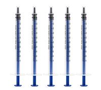 LUTER 12Pcs 1ml Plastic Syringes, No Needle Syringe with Measurement for Scientific Labs Experiment, Dispensing, Measuring Liquids, Watering, Feeding Pets, Oil or Glue Applicator (Blue)
