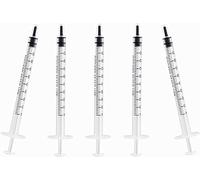 LUTER 12Pcs 1ml Plastic Syringes, No Needle Syringe with Measurement for Scientific Labs Experiment, Dispensing, Measuring Liquids, Watering, Feeding Pets, Oil or Glue Applicator(White)