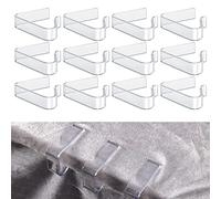 Luter 12pcs Plastic Tablecloth Clips, Transparent Picnic Tablecloth Clips for Outdoor Tables Large Table Cloth Holder Table Cover Clips for Christmas Home Wedding Party Indoor Outdoor Camping