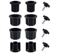 LUTER 12pcs Umbrella Stand Replacement Parts - Hole Ring Plug Cover Connector With Star Hand Knob m8 Base Accessories for Patio Table Balcony Decks Backyard (Black)
