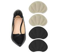 Luter 2 Pairs Heel Pads, Comfortable Heel Cushion Inserts Shoes Too Big Inserts Heel Cushion Liners Self Adhesive Shoe Protectors Heel Grips for Women Men Most Shoes (Apricot, Black)