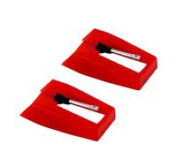 LUTER 2 Pieces Turntable Needle Turntable Needles Turntable Stylus Replacement Sapphire Diamond Turntable Vinyl Turntable for Vinyl Turntable (Red)
